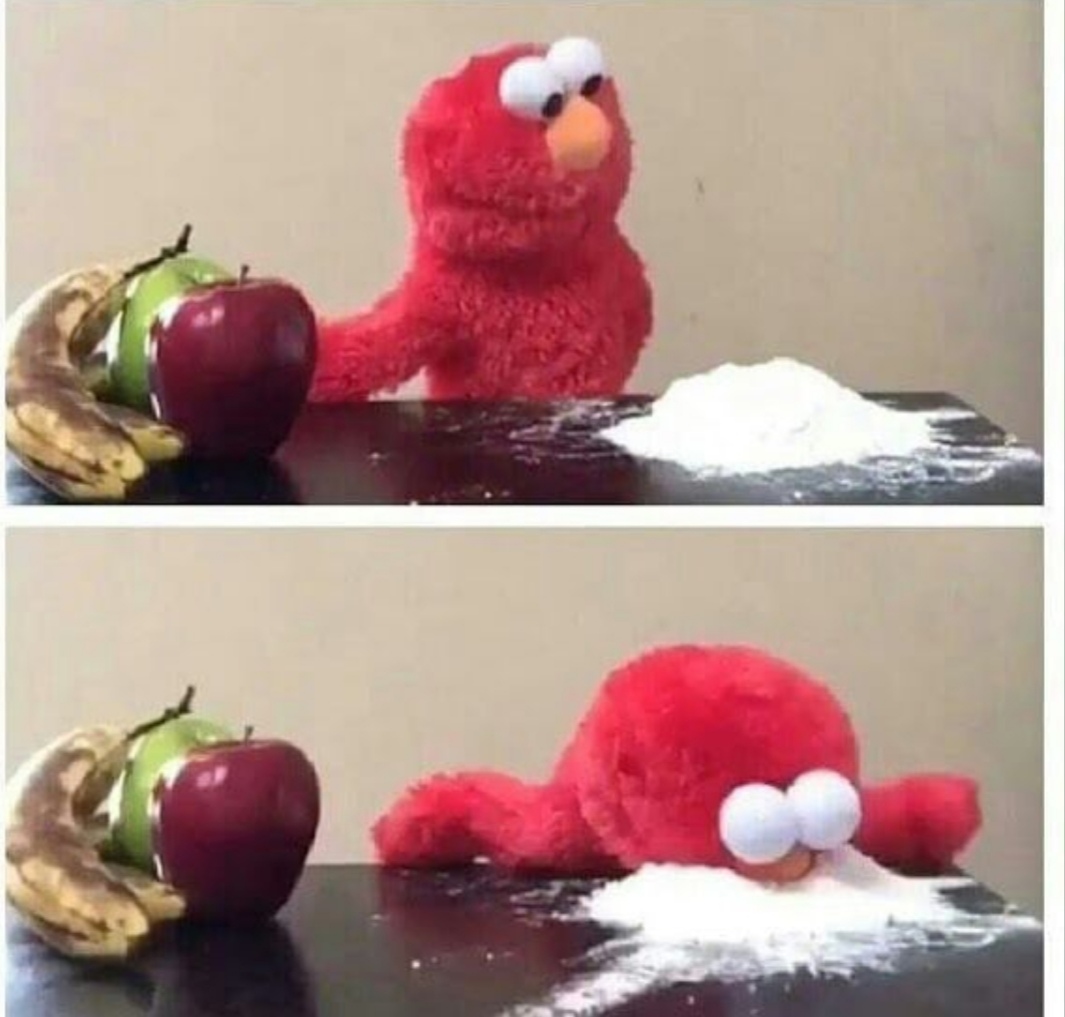 elmo cocaine meme template