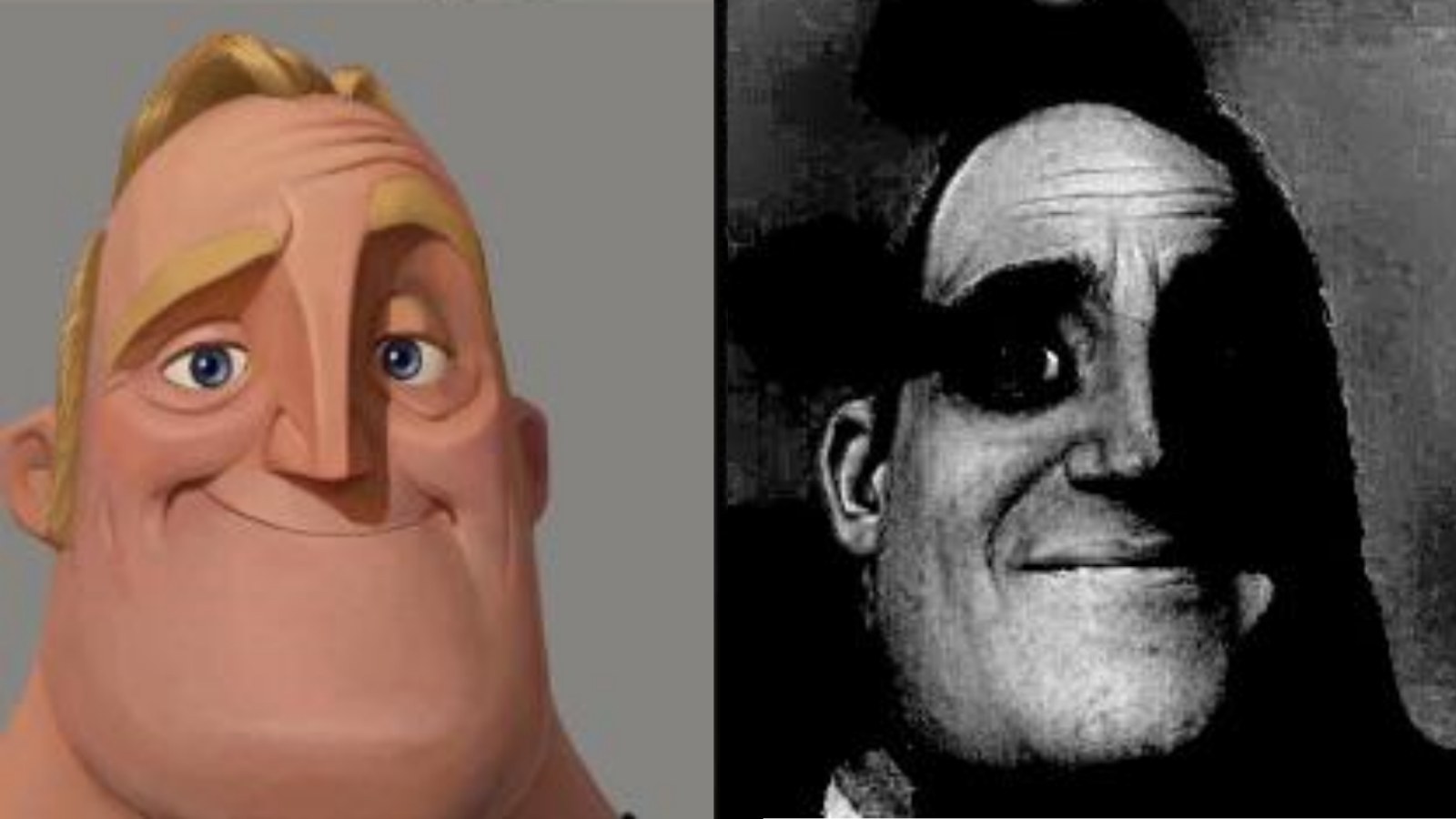 Traumatized Mr. Incredible meme template
