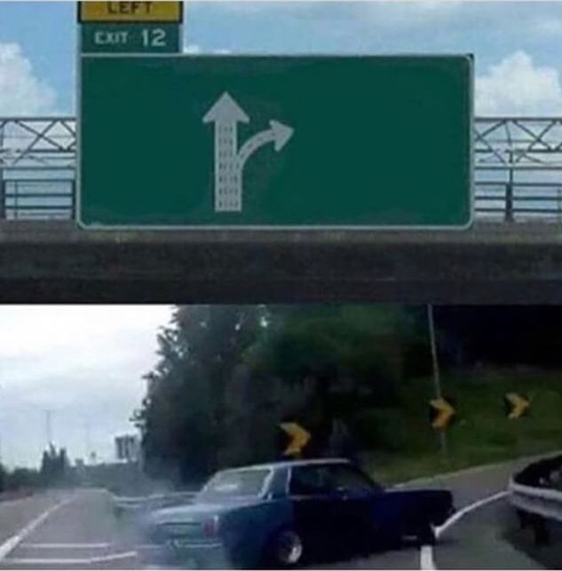 Car turning meme template