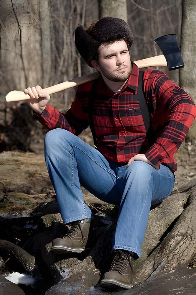 Solemn Lumberjack meme template