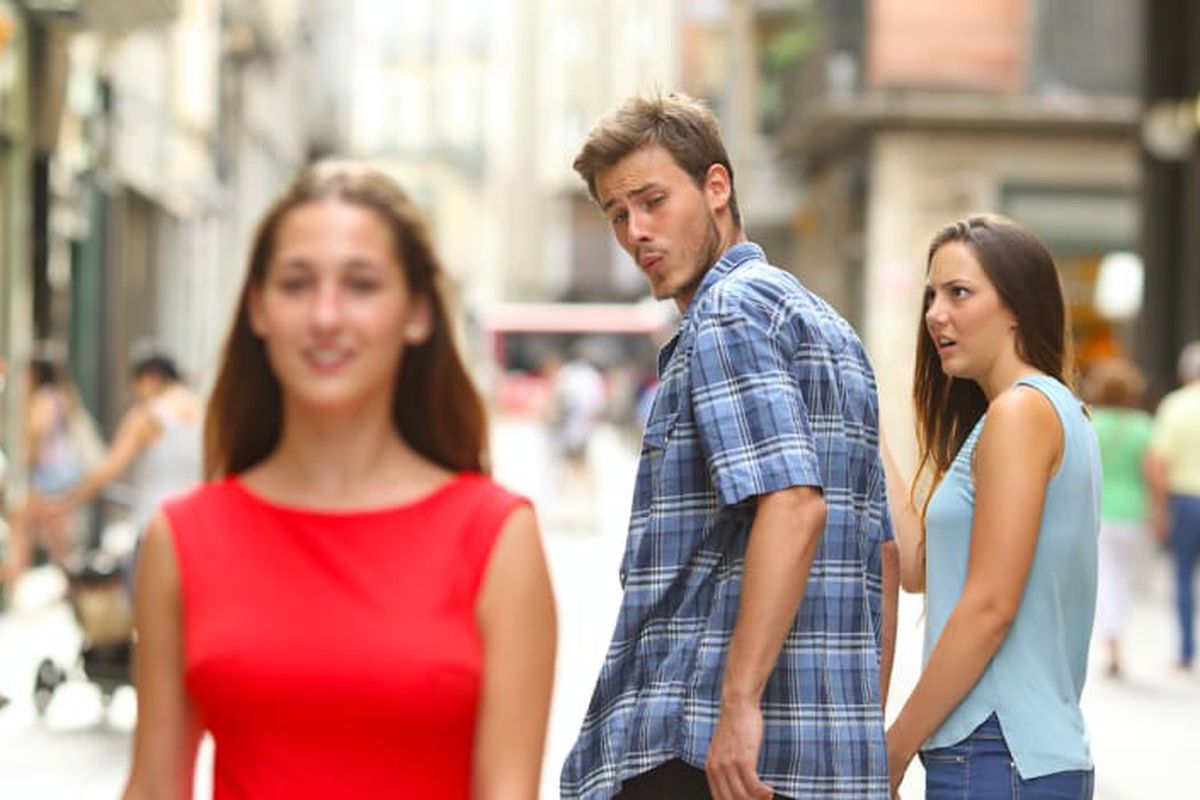 Distracted Boyfriend meme template