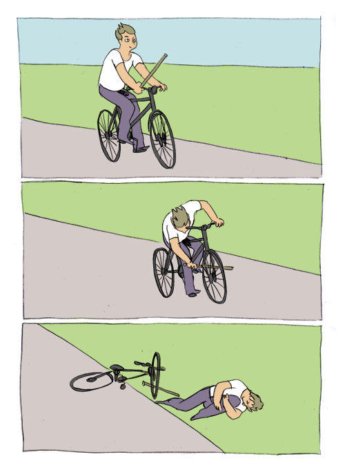 Bike Fall meme template