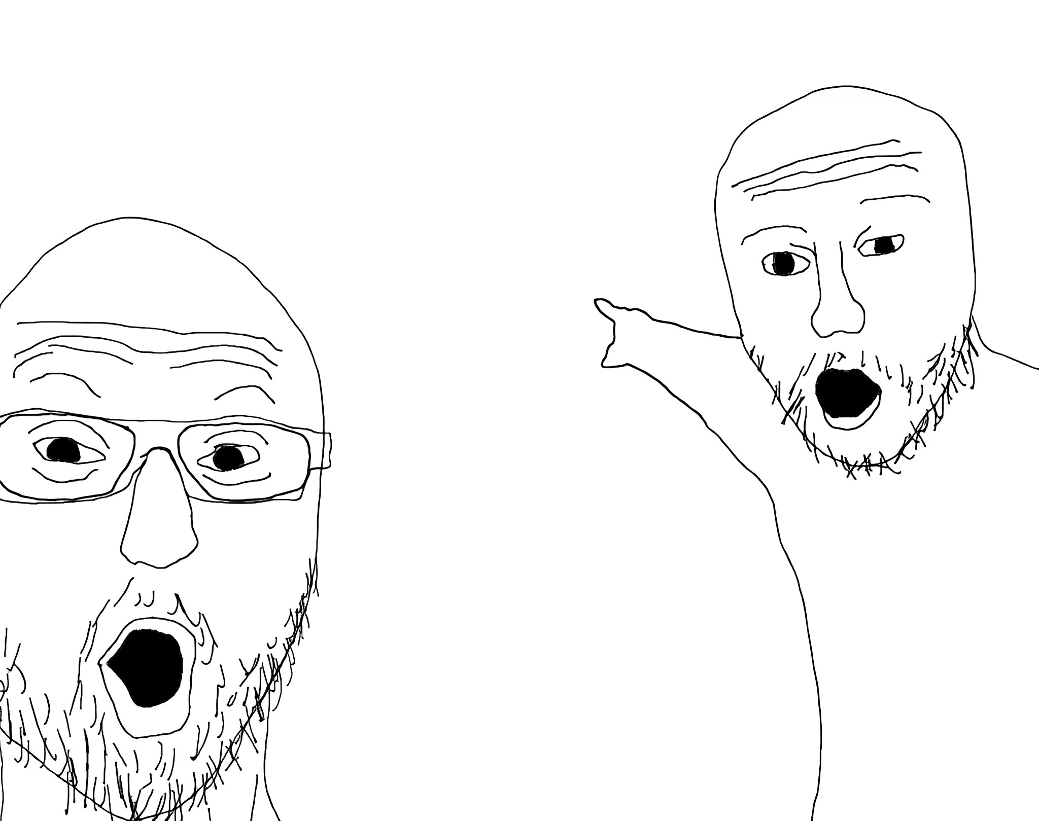 Two Soyjacks Transparent meme template