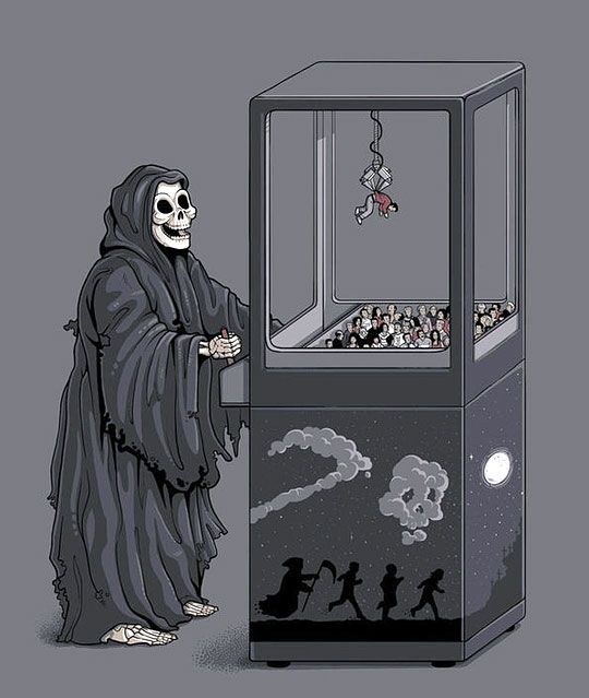 Grim Reaper Claw Machine meme template